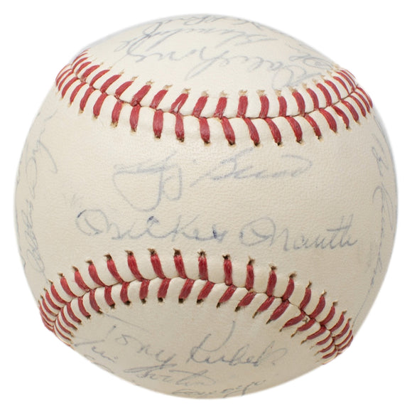 1962 New York Yankees Team Signed Baseball Yogi Berra + 22 Others BAS LOA Sports Integrity