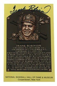 Frank Robinson Orioles Signed Hall Of Fame Plaque Post Card BAS Sports Integrity