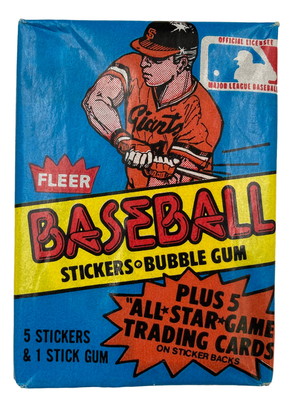 1981 Fleer MLB Baseball 5 Sticker Card Wax Pack