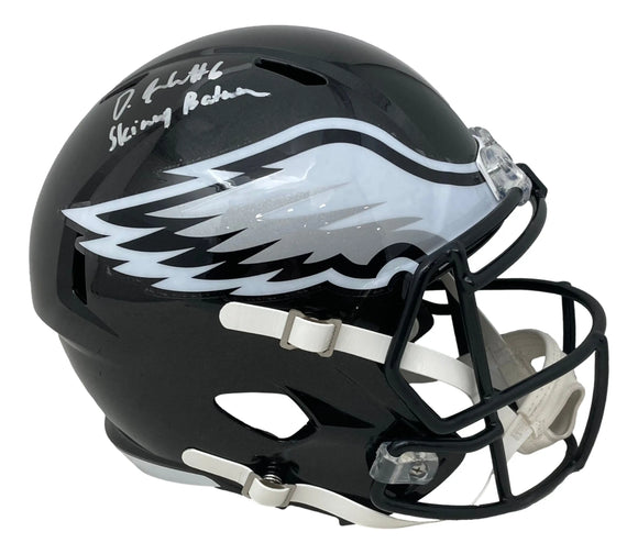 Devonta Smith Signed Eagles FS Alt Speed Replica Helmet Skinny Batman Fanatics Sports Integrity