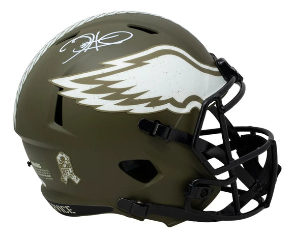 Jalen Hurts Signed Eagles Full Size Speed Rep Salute To Service Helmet JSA 338 Sports Integrity
