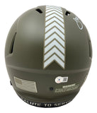 Joe Greene Signed Steelers FS Salute To Service Speed Replica Helmet HOF 87 BAS Sports Integrity
