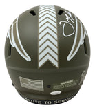 Julian Edelman Signed Patriots FS Salute To Service Speed Replica Helmet JSA Sports Integrity