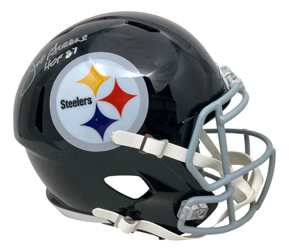 Mean Joe Greene Signed Steelers FS Throwback Speed Replica Helmet HOF 87 BAS Sports Integrity