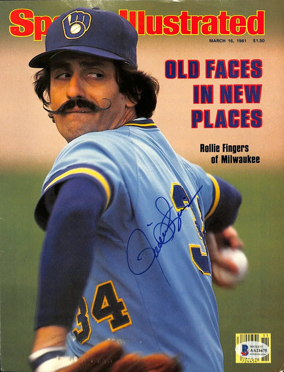 Rollie Fingers Signed Milwaukee Brewers Sports Illustrated Cover BAS Holo Only Sports Integrity