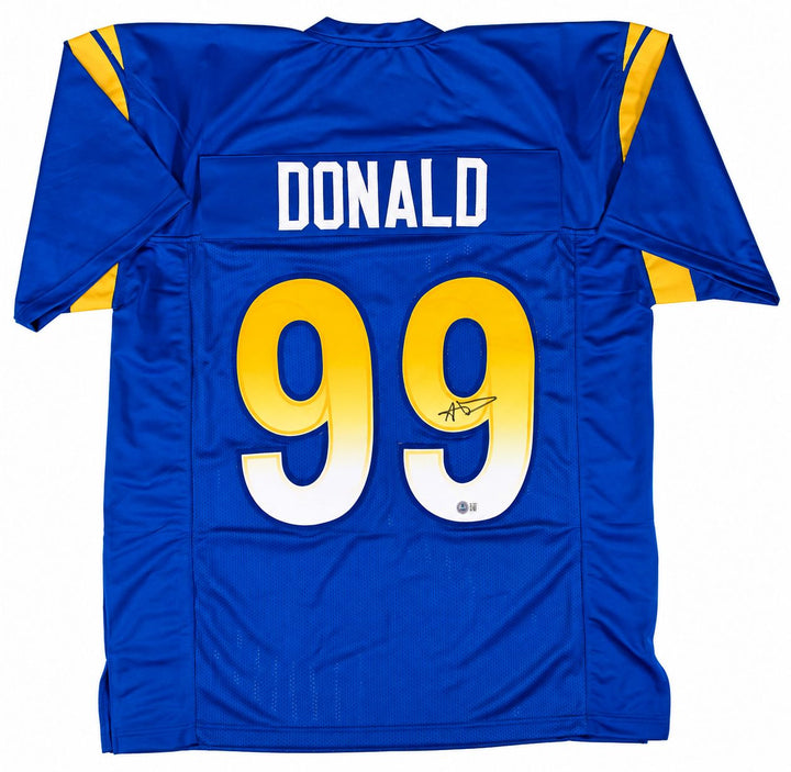 Aaron Donald Los Angeles Signed Blue Football Jersey BAS