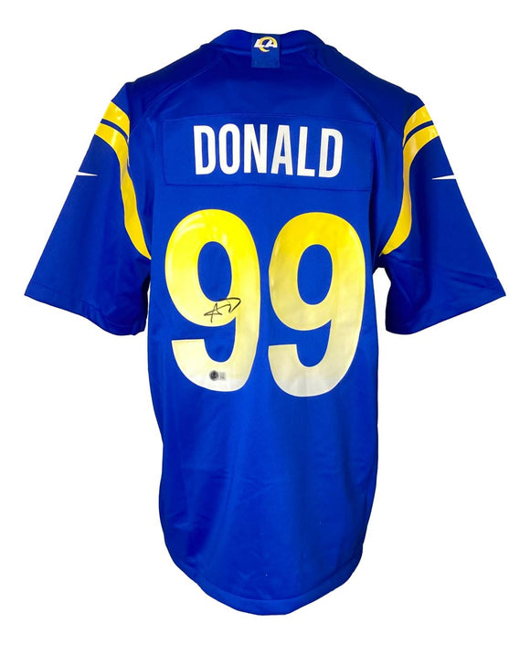 Aaron Donald Signed Los Angeles Rams Blue Nike Game Jersey BAS ITP