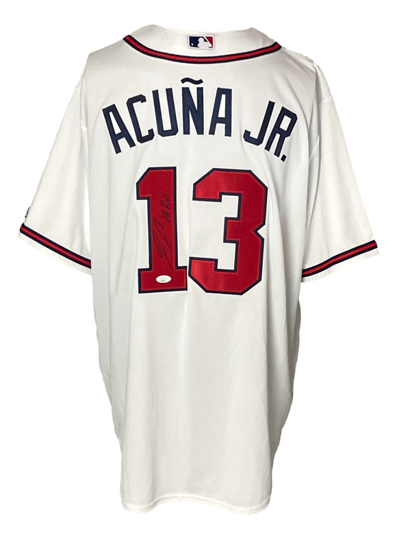Ronald Acuna Jr. Signed Atlanta Braves Majestic Cool Base 2XL Jersey 18 ROY JSA Sports Integrity