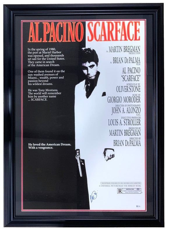 Al Pacino Signed Framed Scarface 27x40 Movie Poster BAS L76008