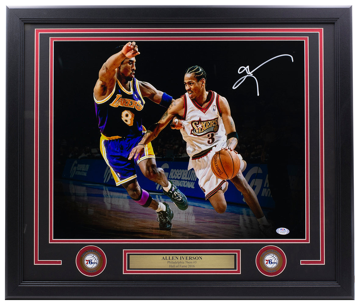 Allen Iverson Philadelphia 76ers Fanatics Authentic Framed Autographed 16 x 20 vs. Kobe Photograph