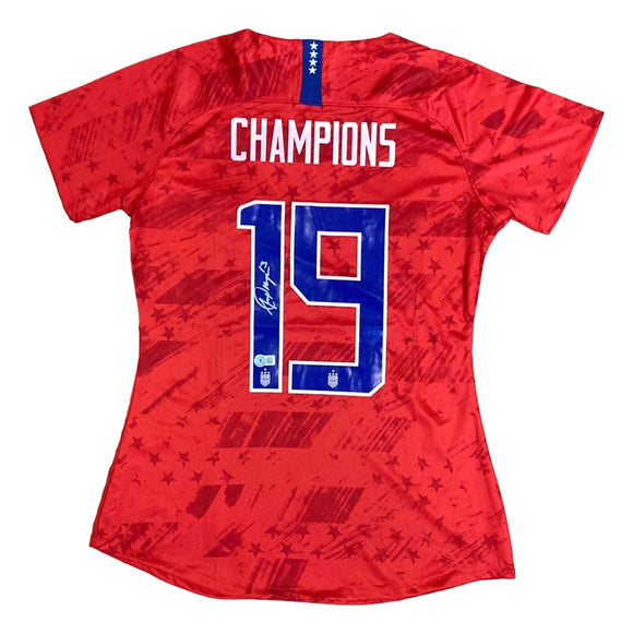 Alex Morgan Signed 2019/20 Nike USA Women's Champions XL Soccer Jersey BAS