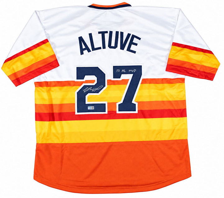 Jose Altuve Houston Signed T/B White Baseball Jersey 17 AL MVP GTSM