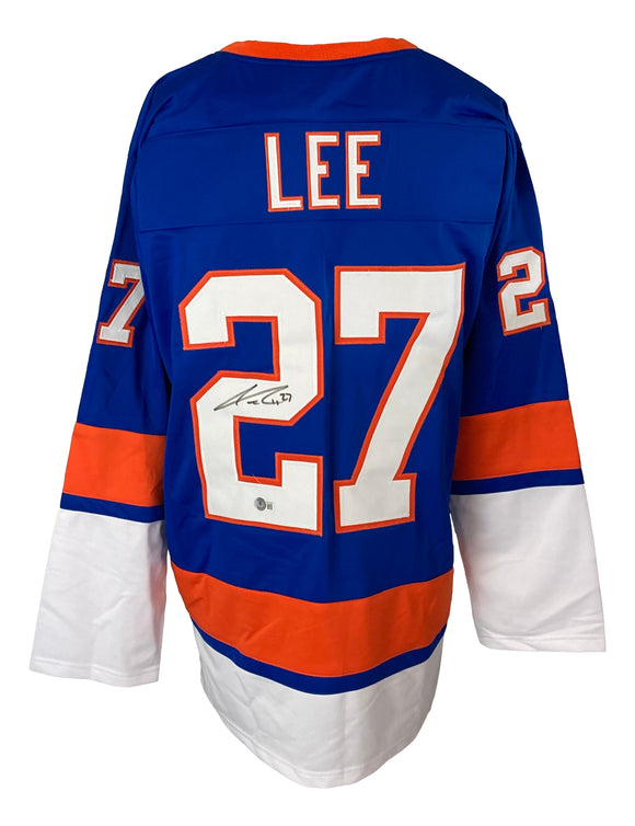Anders Lee New York Signed Blue Hockey Jersey BAS ITP