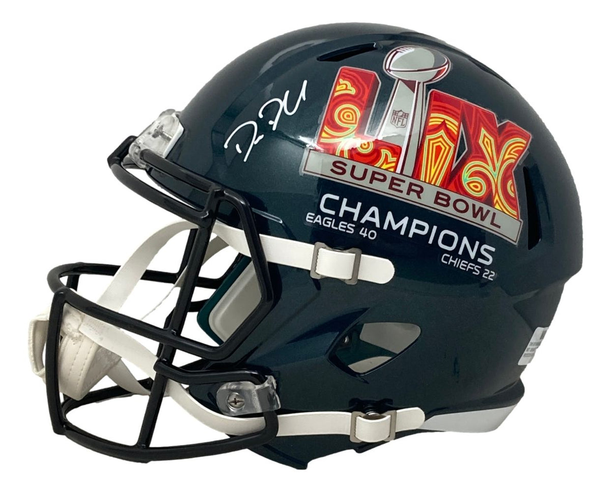 big football helmets Dom DiSandro Signed Philadelphia Eagles FS Super Bowl 59 LIX Replica Helmet BAS EARRINGS Michael Kors JET SET Colour:Estate Blue