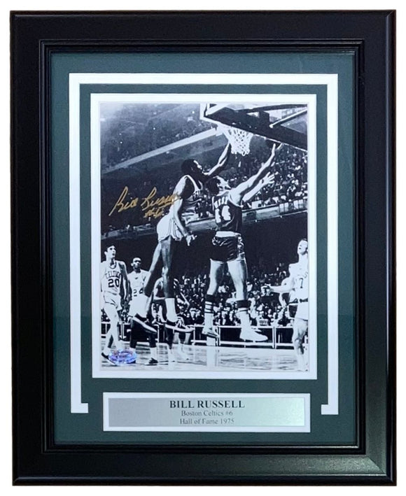 Bill Russell Signed Framed 8x10 Boston Celtics vs Lakers Photo Altman Hologram