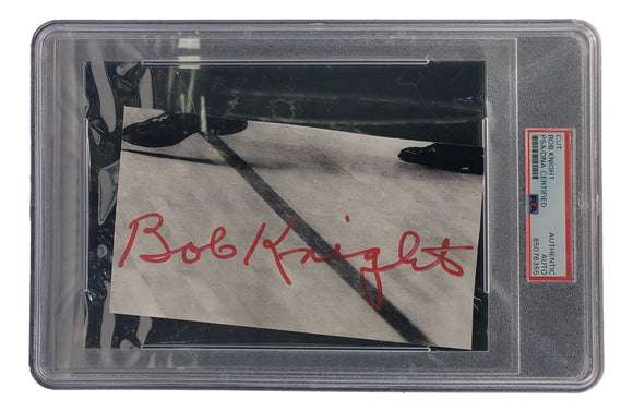 Coach Bob Knight Signed Slabbed Indiana Hoosiers Cut Signature PSA/DNA 85076355 Sports Integrity