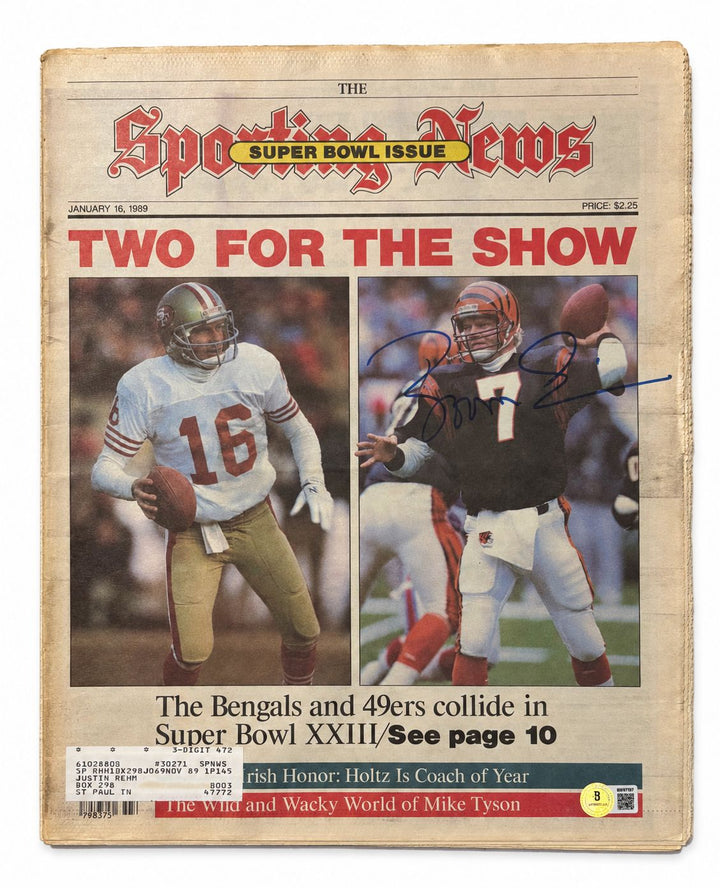 Boomer Esiason Cincinnati Bengals Signed 1989 Sporting News Newspaper BAS