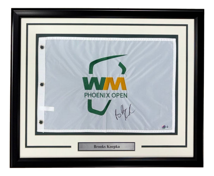 Brooks Koepka Signed Framed Phoenix Open Golf Flag BAS