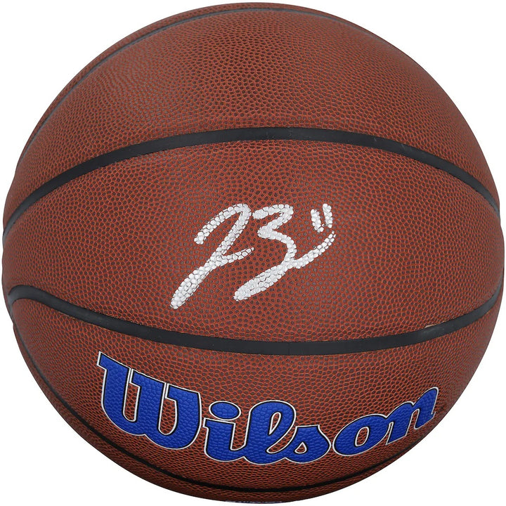 Jalen Brunson Signed New York Knicks NBA Wilson Logo Basketball