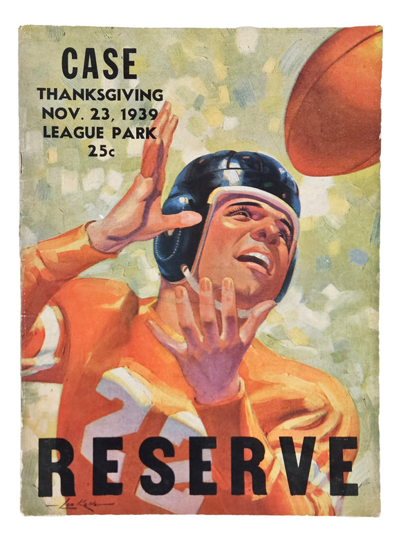 Case vs Western Reserve November 23 1939 Official Game Program