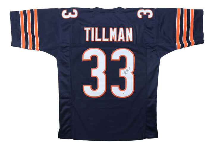 Charles Peanut Tillman Chicago Signed Navy Football Jersey JSA QR