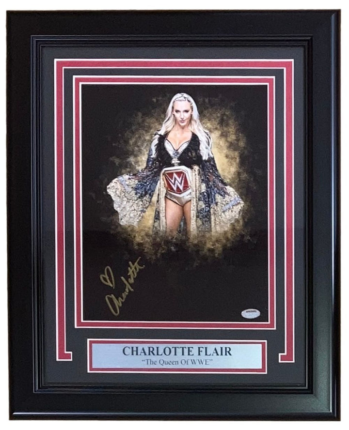 Charlotte Flair Signed Framed 8x10 WWE Photo Schwartz