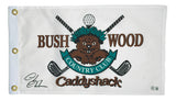 Chevy Chase Signed Bush Wood Caddyshack Golf Flag BAS ITP Sports Integrity