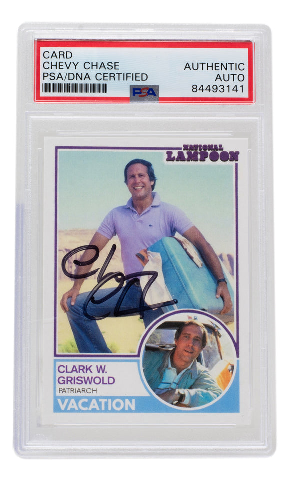 Chevy Chase Signed 1983 National Lampoons Vacation Suitcase Trading Card PSA/DNA 141