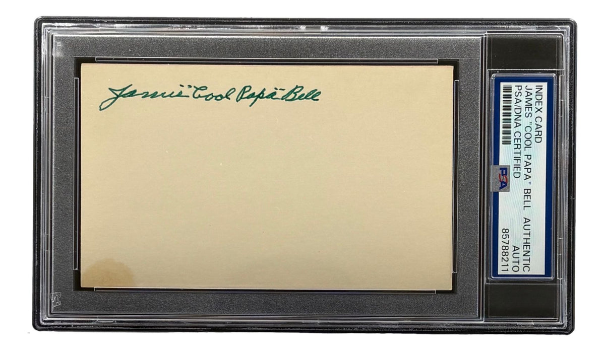 Cool Papa Bell Pittsburgh Crawfords Signed Index Card PSA/DNA