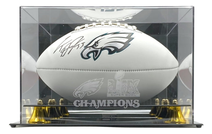 Cooper Dejean Signed Eagles Logo Football Fanatics w/ Super Bowl 59 LIX Case