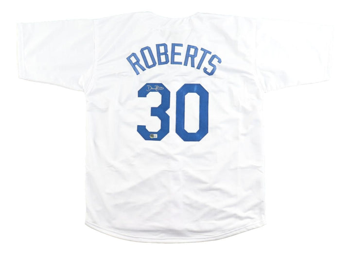 Dave Roberts Los Angeles Signed White Baseball Jersey BAS