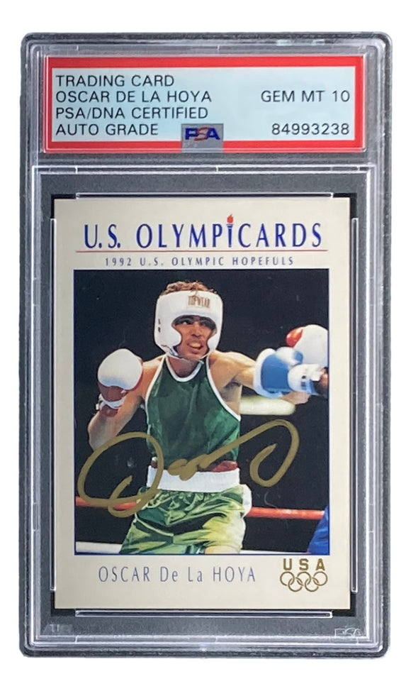 Oscar De La Hoya Signed 1992 Impel Olypicards #23 Rookie Card PSA/DNA Gem 10 Sports Integrity