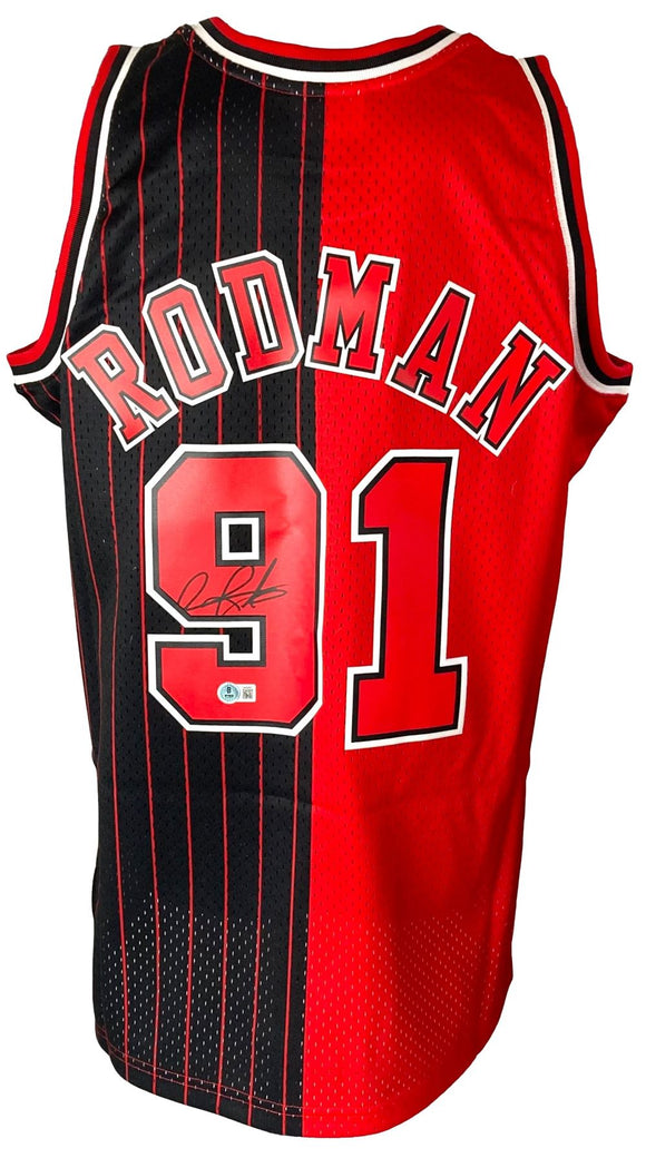 Dennis Rodman Signed Chicago Bulls 1995-96 M&N HWC Swingman Jersey BAS ITP