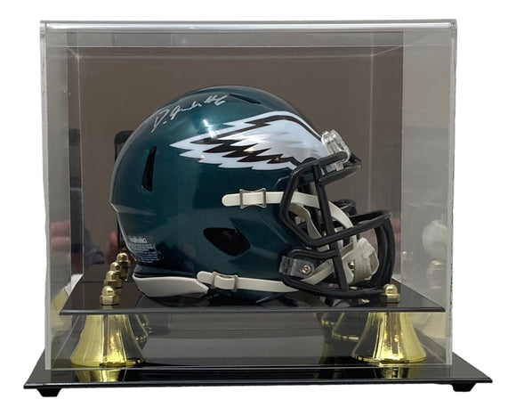 Devonta Smith Signed Philadelphia Eagles Mini Speed Helmet Fanatics w/ Case Sports Integrity