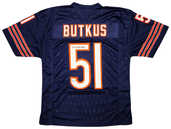 Dick Butkus Chicago Signed Navy Blue Football Jersey BAS