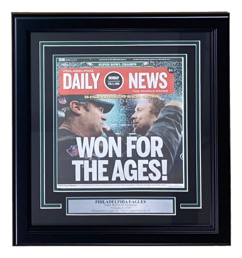 Super Bowl LII (52) Philadelphia Eagles Framed Champions Full Daily ...