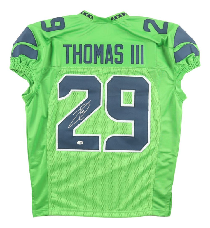 Earl Thomas Seattle Signed Green Pro-Cut Football Jersey JSA QR