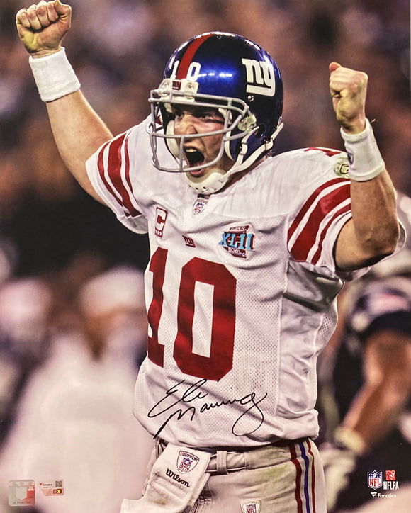 Eli Manning Signed 16x20 New York Giants Super Bowl XLII Scream Photo Fanatics