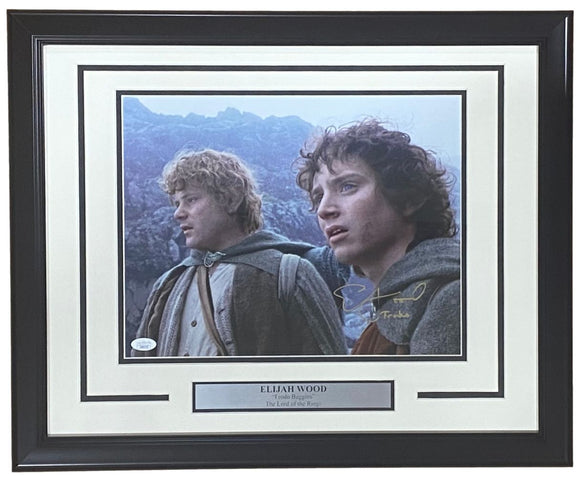 Elijah Wood Signed Framed 11x14 Lord Of The Rings Photo w/ Samwise JSA