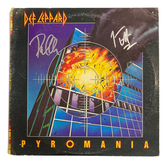 Joe Elliott Phil Collen Signed Def Leppard 1983 Pyromania Vinyl Record JSA 965 Sports Integrity