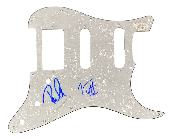 Joe Elliott Phil Collen Def Leppard Signed Gray Guitar Pick Guard JSA ITP Sports Integrity