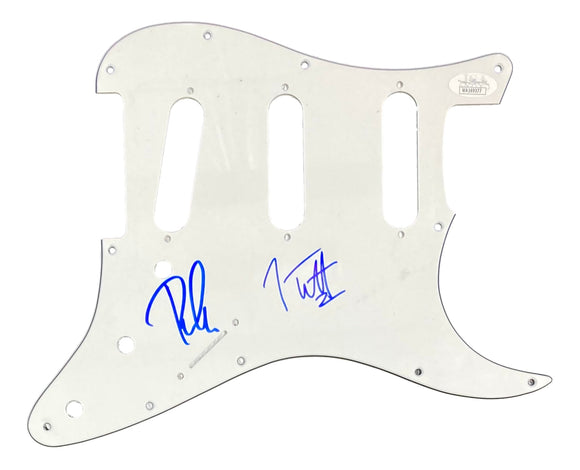 Joe Elliott Phil Collen Def Leppard Signed White Guitar Pick Guard JSA ITP Sports Integrity