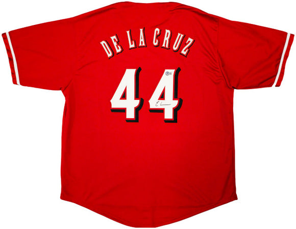Elly De La Cruz Cincinnati Signed Red Baseball Jersey BAS