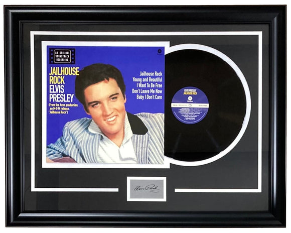 Elvis Presley Framed Jail House Rock Vinyl Record w/ Laser Engraved Signature