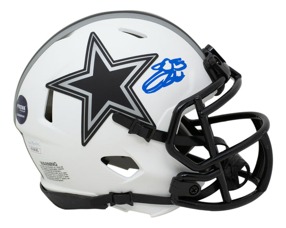 Emmitt Smith Signed Cowboys Mini Speed Replica Lunar Eclipse Helmet JSA WA186281 Sports Integrity