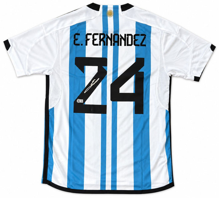 Enzo Fernandez Signed Argentina Adidas Soccer Jersey BAS