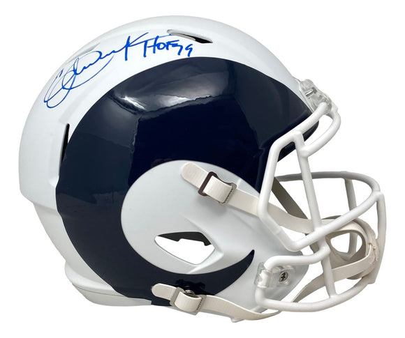 Eric Dickerson Signed Los Angeles Rams FS AMP Replica Speed Helmet HOF 99 BAS