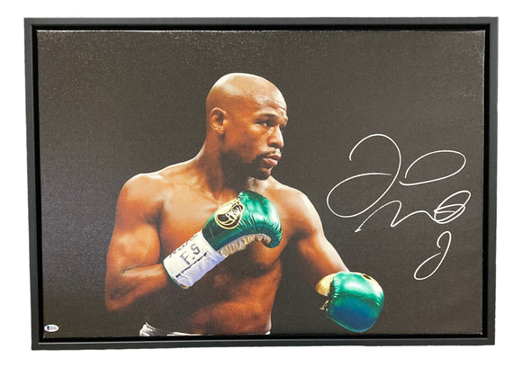 Floyd Mayweather Jr Signed Framed 22x32 Boxing Spotlight Canvas Sports Integrity