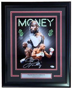 Floyd Mayweather Jr Signed Framed 11x14 Money Collage Photo BAS