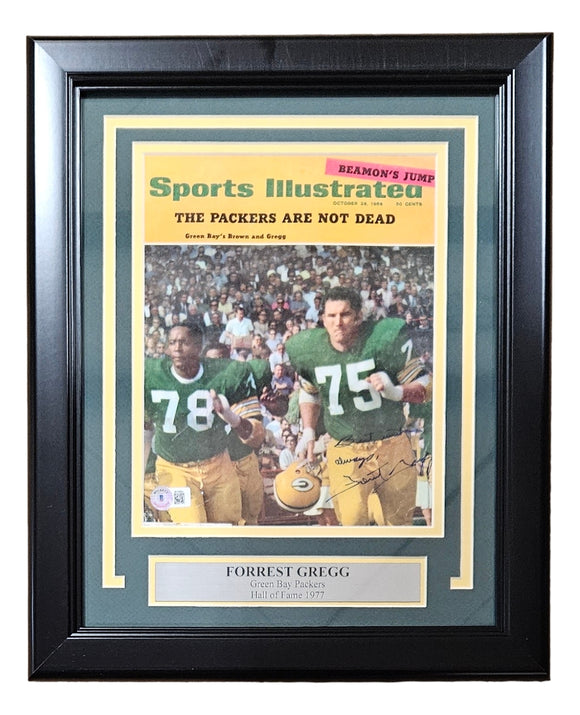 Forrest Gregg Signed Framed GB Packers Sports Illustrated Magazine Page BAS Sports Integrity